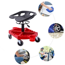 Rolling Stool Work Shop Seat Chair Adjustable Roll Swivel w/ Wheels 330LBS