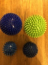 4 Massage Balls Spiky (2 large + 2 small With 2.5” Diameter) New