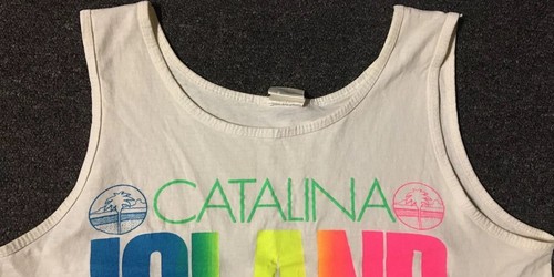 Vintage 80er Catalina Island verblasstes bauchfreies Tanktop USA kastig Surf Strand Grunge Vaporwave - Bild 6 von 12