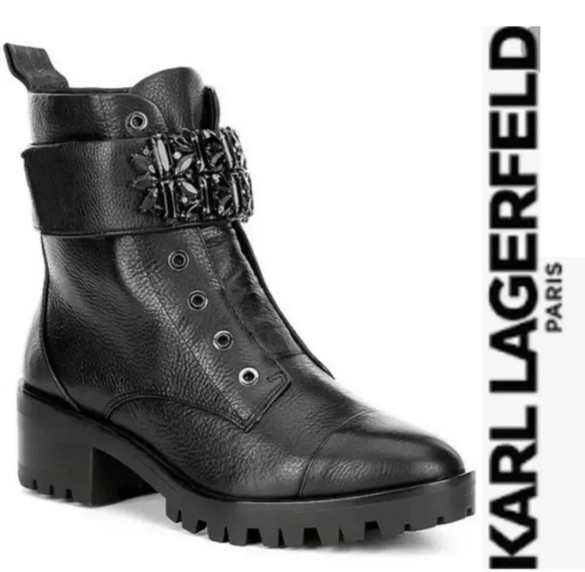 Karl lagerfeld piper combat best sale boot