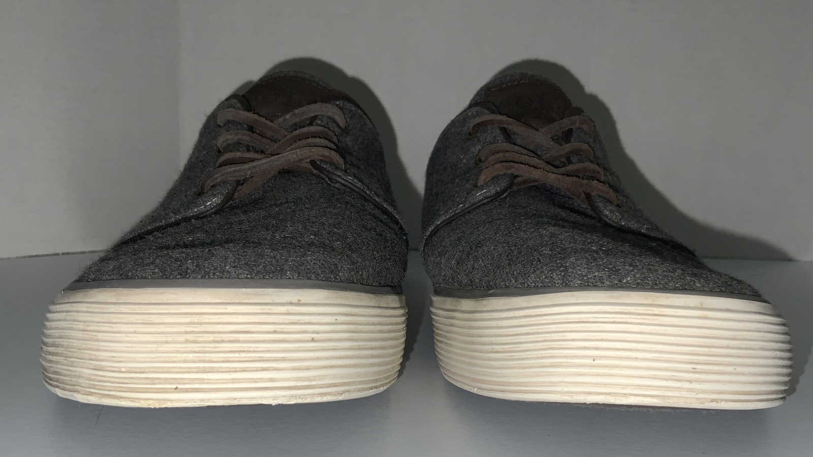 POLO RALPH LAUREN scarpe da uomo 12 D FAXON BASSE grigio flanella camoscio logo casual pony