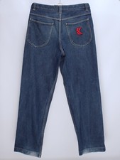 Mens KARL KANI Vintage Blue Baggy Denim Jeans Size W34 L34 Made in Hong Kong