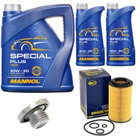 MotoröL Set Mannol 10W-30 7 Liter + ÖLfilter + Schraube FüR Opel Frontera B 2.2
