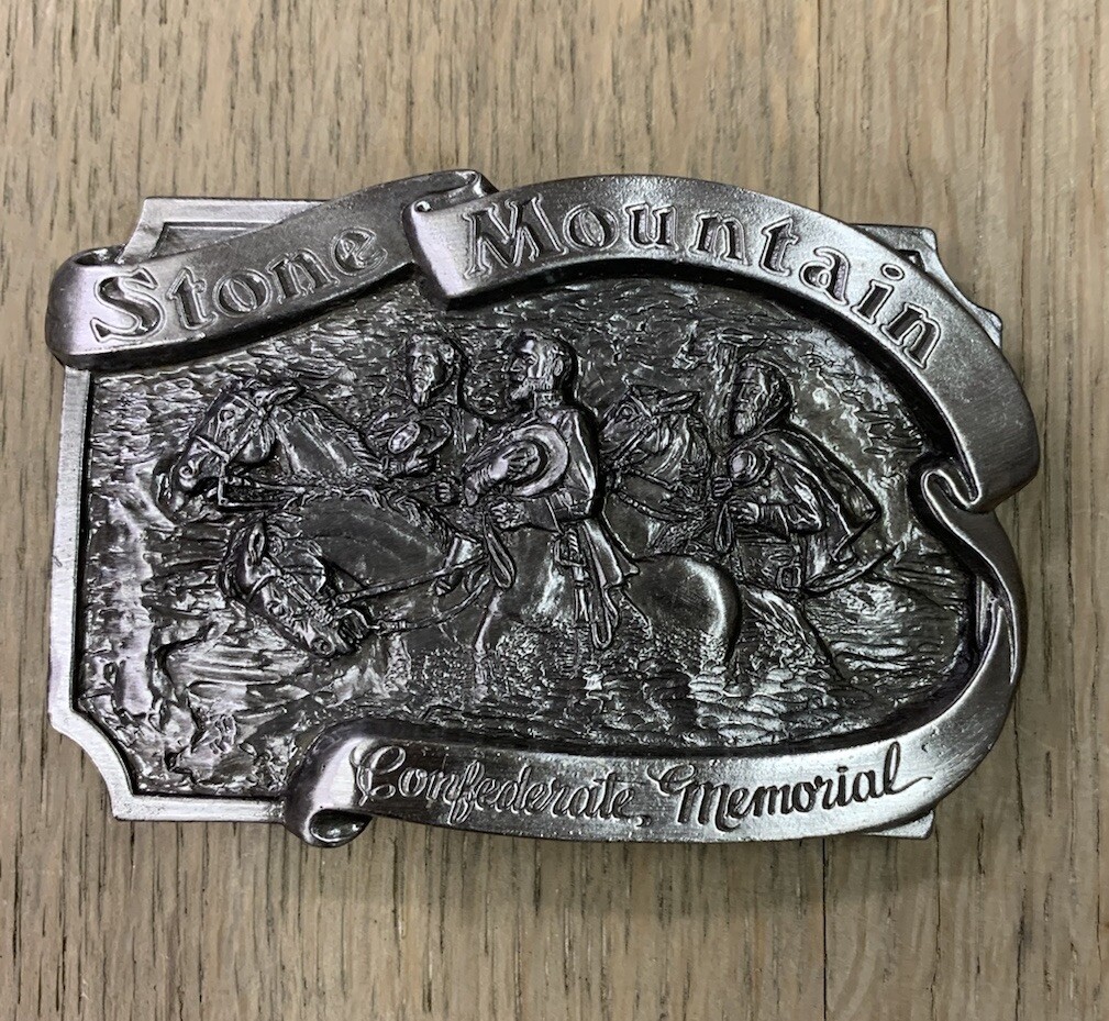 Vintage 1986 Belt Buckle Stone Mountain Confederate M… Gem