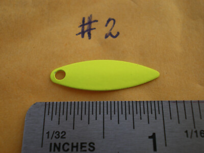 25 PCS. SMOOTH WILLOW LEAF BLADE, FLUORESCENT YELLOW #2 ''MAKE SPINNERS''