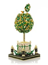 Keren Kopal Bay Tree Egg with Trinket box Decorated with Austrian Crystals