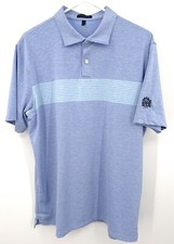 Peter Millar Crown Crafted Polo Shirt Mens XL Blue Striped Embroidered