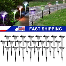 Solar Power Color Changing LED Lights Stainless Steel Lamps Outdoor Garden Lawn 