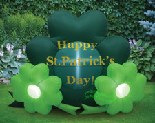 5' Inflatable LED Happy St. Patrick's Day Shamrocks Yard Decoration