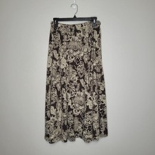 Vintage y2k brown cream dark boho witchy celestial grunge maxi pull on skirt M