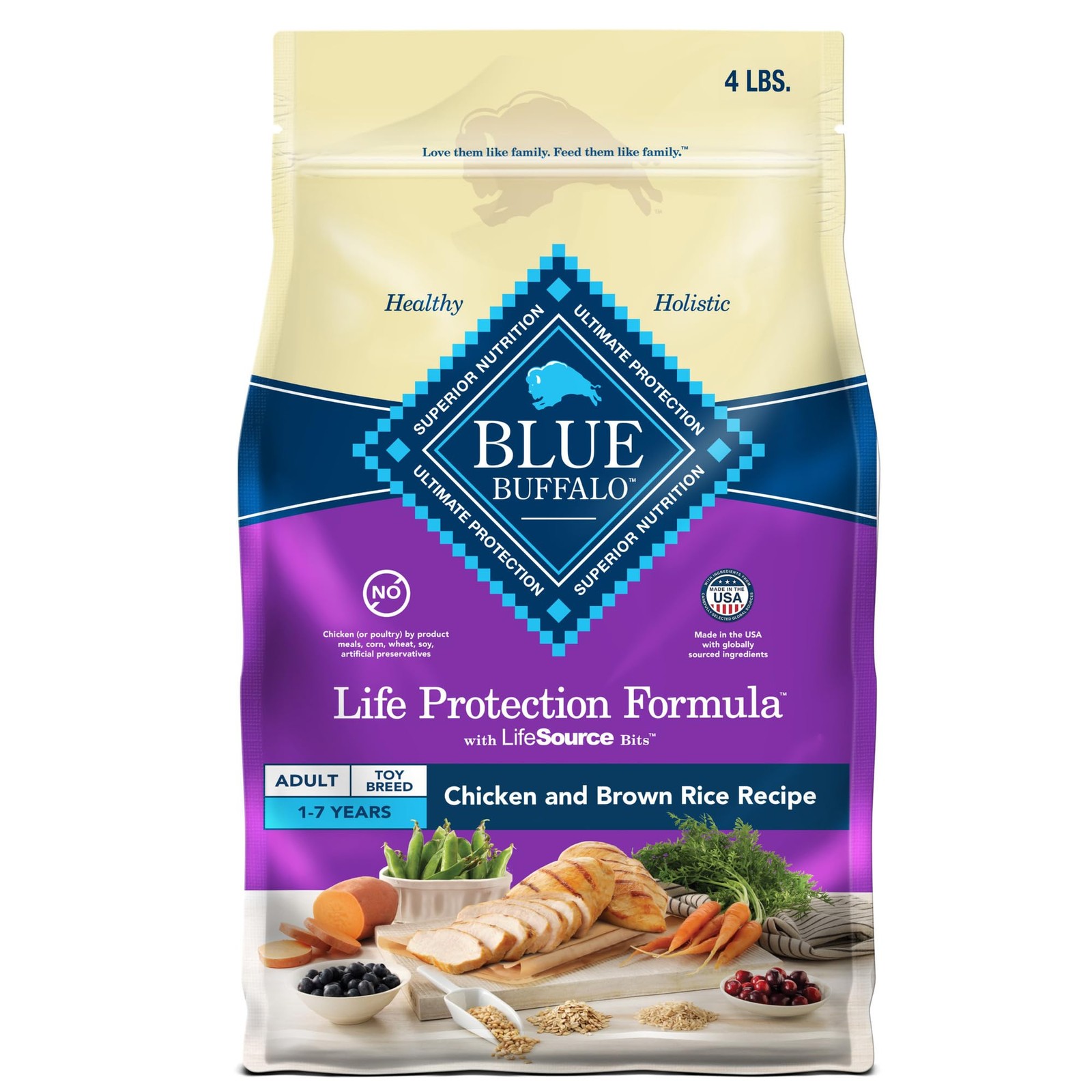 Blue Buffalo Life Protection Toy Breed Chicken and Brown Rice 4lb Dog Food