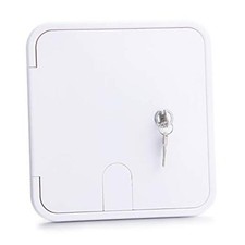 RV Trailer Electric Power Cord Cable Door Compartment Lock 7.9" 8.3" White