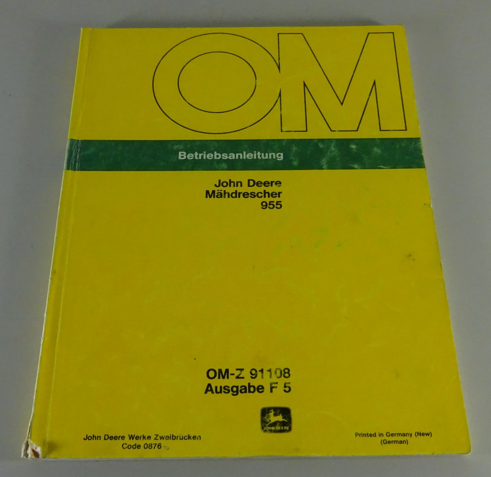 Operating Instructions/Manual John Deere Harvester 955 Build Year 1977 - 1983