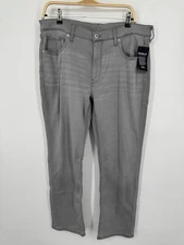 NWT True Classic Heads Up Straight Jeans Mens 36 X 30 Gray Denim Zip Fly Stretch