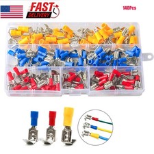 22-10AWG Piggyback Quick Disconnect Terminals Spade Connectors Kits 140PCS