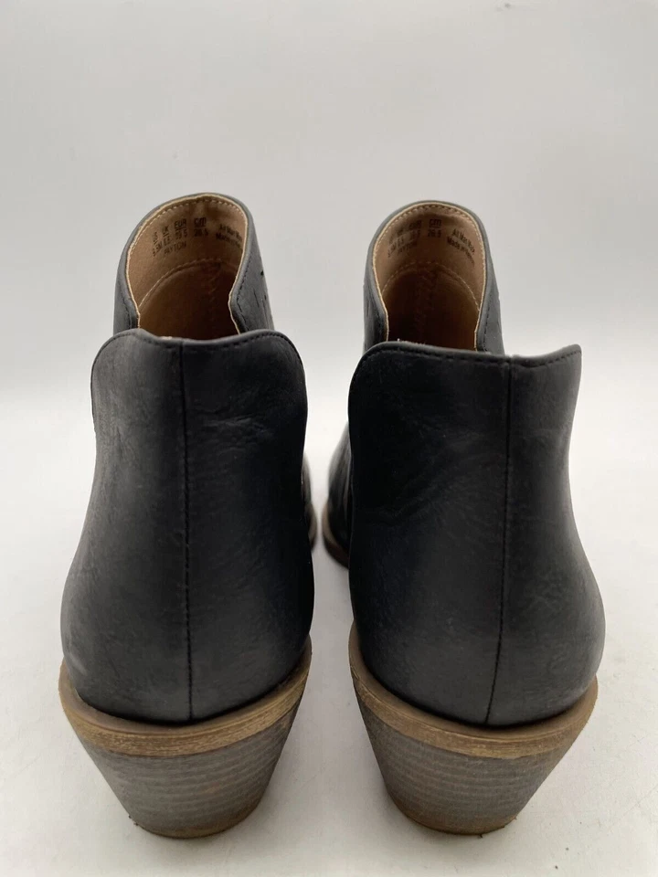 LifeStride Payton Ankle Boot Women's Sz 9.5 Black Leather Almond Toe Block Heel - Image 3 of 4