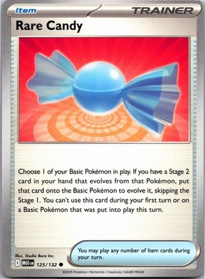 Rare Candy 125/132 Common Mega Evolution Pokemon Near Mint