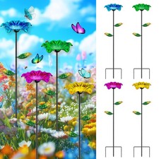 HUFAND 4 Pack Bee Watering Station, 5.5 27.5inch Metal Bee Bath for Garden with