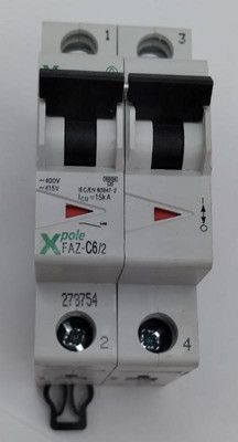 Moeller FAZ-C6/2 Moeller Circuit Breaker - 2 Pole - FAZ-C6/2 