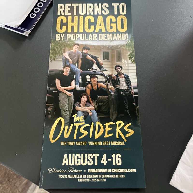 The Outsiders The Musical Flyer Gay Homo erotic Sexual Passion 2nd Chicago Tour