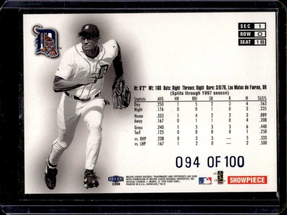 1998 Fleer Flair Showcase Juan Encarnacion Legacy Collection Row 0 #94/100 - Image 2 of 2