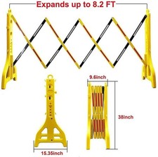 Folding Safety Barrier 2.5m (Crowd Control Retractable Expandable Yellow Temp)