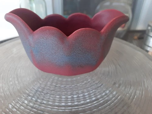Vintage Van Briggle Art Nouveau Pottery Matte Mulberry Tulip Bowl Vase Signed 46