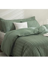 JELLYMONI Queen Green Tufted Duvet Cover Set, Hidden Zipper, Pillowcase