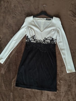 LOVE REPUBLIC Bandeaukleid Damen Kleid Gr. DE 36 blau-schwarz Casual-Look