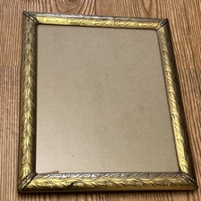 Vintage 8x10 Picture Photo Frame Brass/Gold Metal Floral Scroll Detail