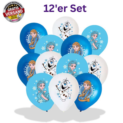 Frozen Luftballons 12er Set Eiskönigin Party Ballon Deko Elsa Kindergeburtstag