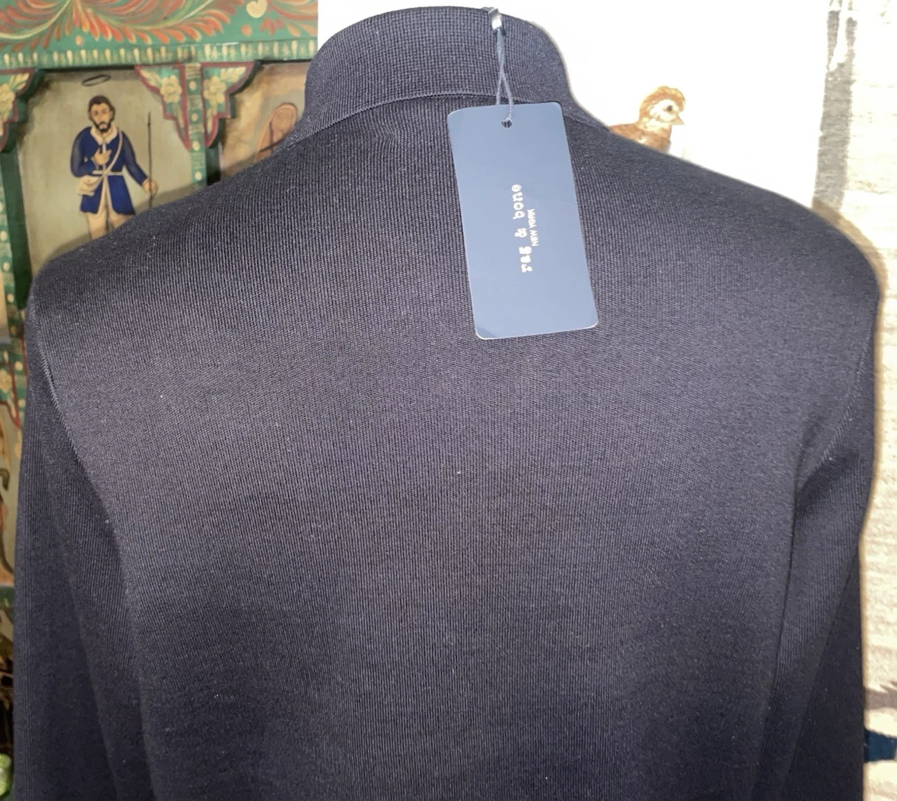 NEW Rag & Bone Hunter Black Cotton Compact Knit Shirt Jacket Sz M NWT $428 - product detail image 10