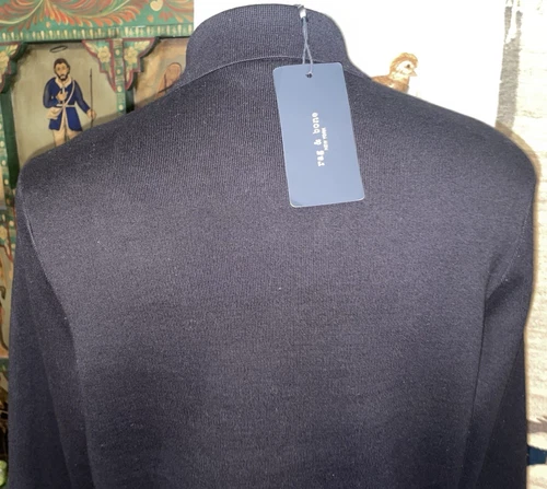 NEW Rag & Bone Hunter Black Cotton Compact Knit Shirt Jacket Sz M NWT $428 image 10
