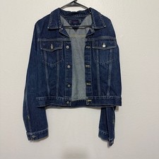 Vintage Tommy Jeans Ginny Denim Jacket Dark Rinse Trucker XL Indie Grunge 80s