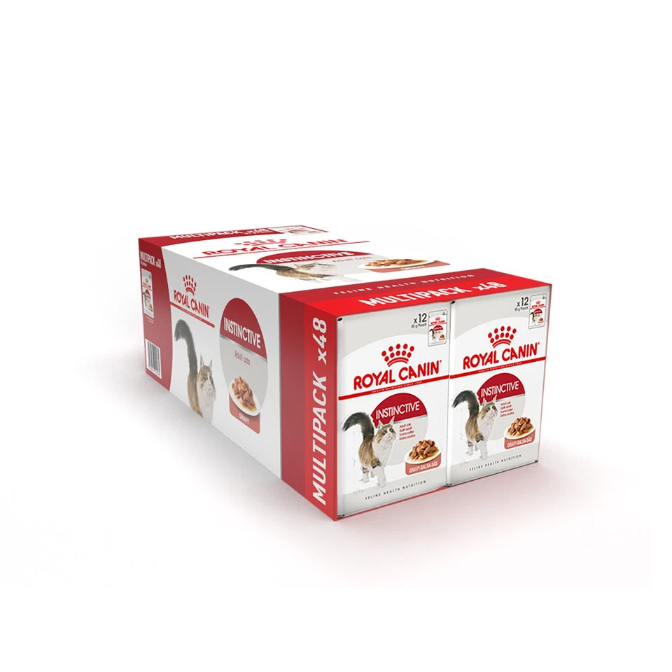 CROWN Royal Canin Instinctive in Gravy Multi-Pack Wet Cat Food Pouches - 48 x 85g