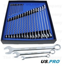 US PRO Metric Combination Spanners Wrenches 25pc Set 6 - 32mm Open Ring 2274 EVA