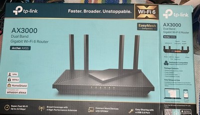 TP-Link AX3000 WiFi 6 Router   Wireless Router, Multi- Gigabit No Powercord