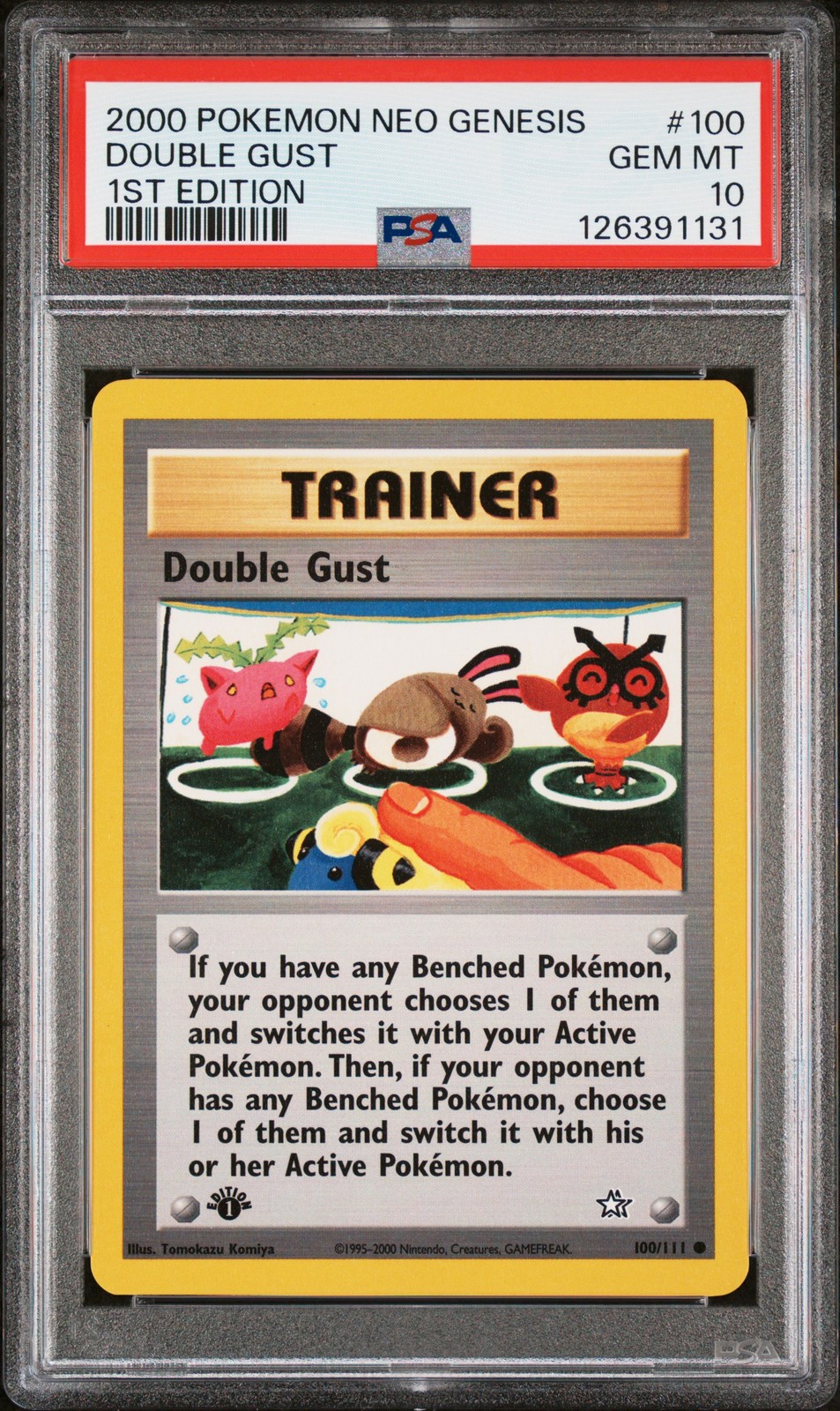 2000 POKEMON NEO GENESIS 1ST ED #100 DOUBLE GUST PSA 10