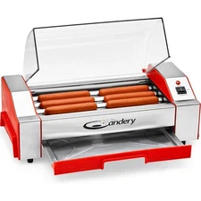  Electric Hot Dog Roller - Sausage Grill Cooker Machine - 6 Hot Dog Capacity 