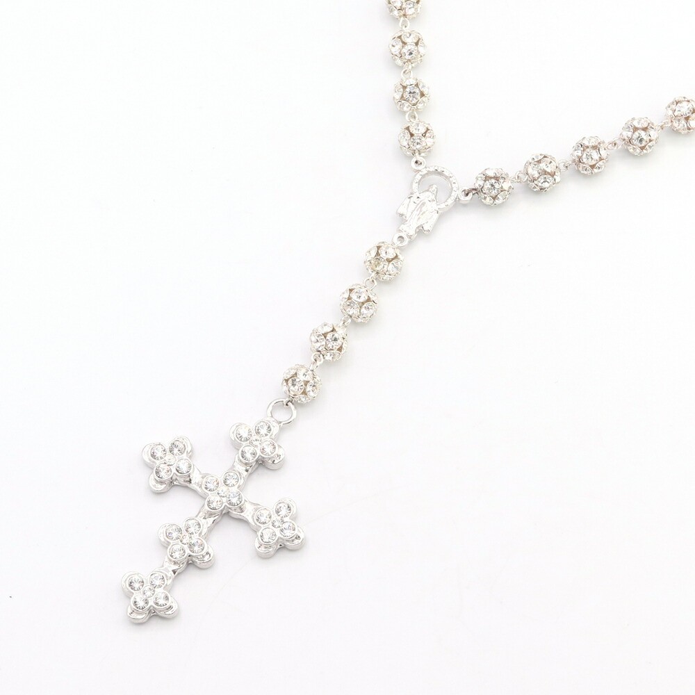 Pre-owned Dolce & Gabbana rosary necklace in silver with
