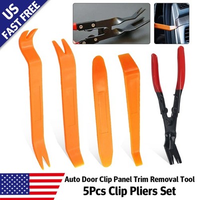 5pcs Car Trim Clip Removal Repair Door Panel Retainer Remover Pliers Tool Set US