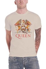 Queen T Shirt Classic Crest Band Logo new Official Unisex Sand