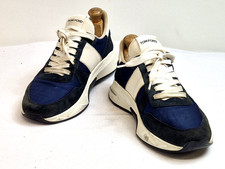 Tom Ford Luxury trainers Navy/White UK 8 EU 42 Made In Italy 100% Authentic