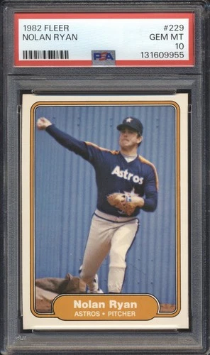 1982 Fleer Baseball Nolan Ryan #229 PSA 10 ASTROS GEM MINT HOF