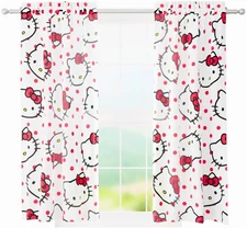 Franco Hello Kitty Kids Room Window Curtains Drapes Set, 82 in X 63 In, (Officia