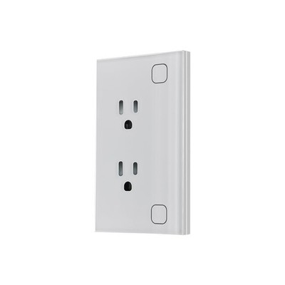 TOZENVAN Smart Wall Outlet WiFi Plug Energy Monitoring Tuya Alexa Glass White