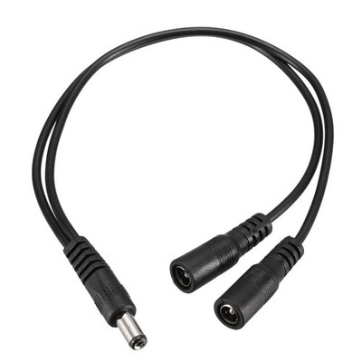 1 Male to 2 Female 5.5x2.1mm 11 inch . DC Power Splitter Cable New