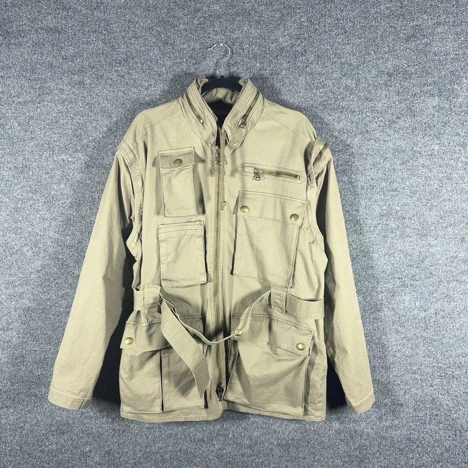 Chaqueta Convertible Banana Republic Para Hombres Chaleco Pequeño Safari Campo Utilidad Cinturón Foto 2 de 4