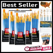 AROIC 60 Pcs Paint Brushes, Acrylic Paint Brush Set for Oil Watercolor