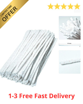 White Hard Bristle Pipe Cleaners 6 Inch Bulk Pack - Ideal for Tar & Resin